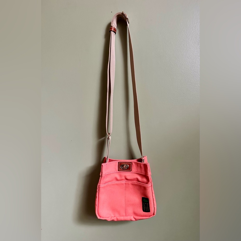Dooney & Bourke Canvas Crossbody in Terracotta with Tan Strap Size 20 Mini - Picture 2 of 8